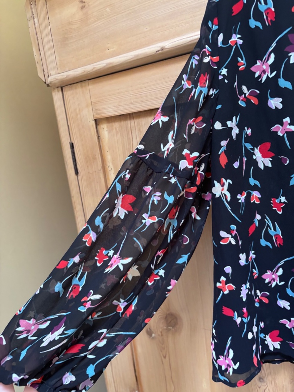 MADEWELL Floral V-Neck Long Sleeve Top Size M - Picture 2 of 9